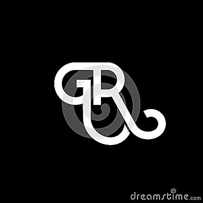 GR letter logo design on black background. GR creative initials letter logo concept. gr letter design. GR white letter design on Vector Illustration