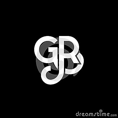 GR letter logo design on black background. GR creative initials letter logo concept. gr letter design. GR white letter design on Vector Illustration