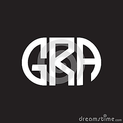 GRA letter logo design on black background. GRA creative initials letter logo concept. GRA letter design Vector Illustration