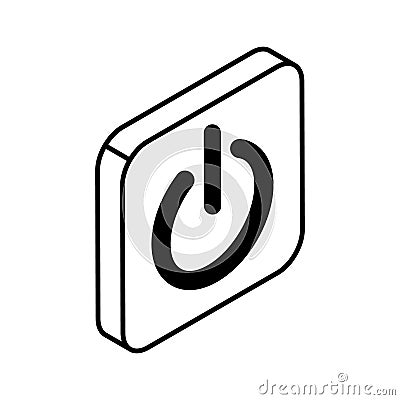 Grab this amazing isometric icon of power button, shutdown button Vector Illustration