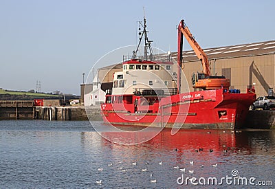 Grab hopper dredger, Admiral Day in Glasson Dock Editorial Stock Photo