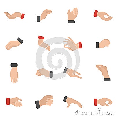 Grabbing Hand Icons Set Vector Illustration