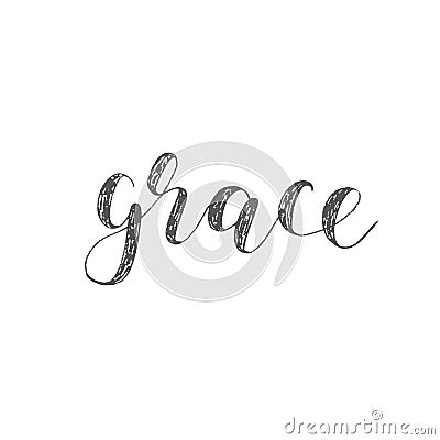 Grace. Brush lettering. Stock Photo