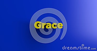 Grace - 3D rendered colorful headline illustration Cartoon Illustration