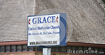 Grace United Methodist Church Sign, Tennessee Editorial Stock Photo