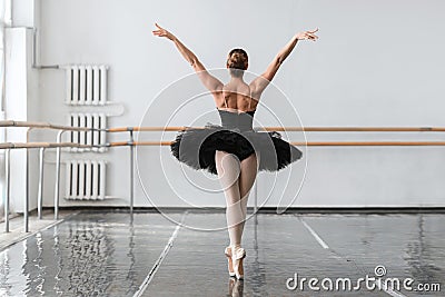 Graceful ballerina dance in ballet class Stock Photo