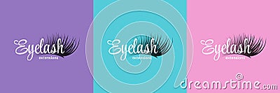 Graceful eyelash extension logo Vector Illustration