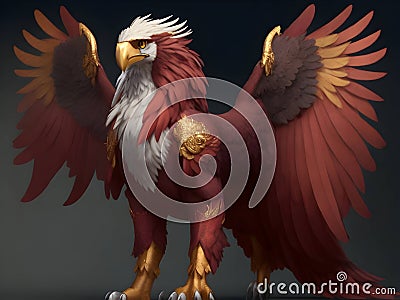 Graceful Guardian: Stunning Griffin Artwork Available Stock Photo