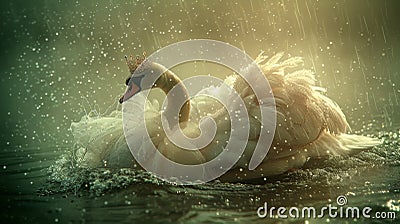 Graceful swan wearing a Stock Photo