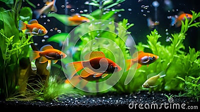 Graceful Tank Cleaner Fish in Action Stock Photo