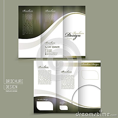 Graceful tri-fold brochure template design Vector Illustration