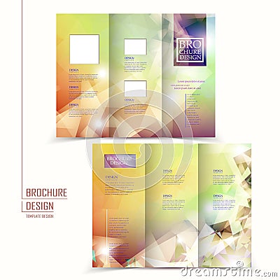 Graceful tri-fold template design Vector Illustration