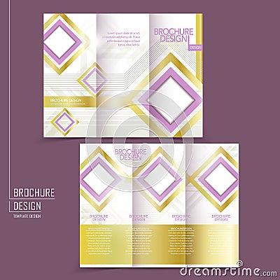 Graceful tri-fold template design Vector Illustration