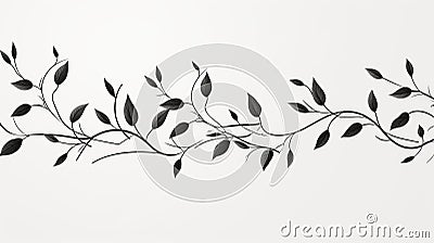 Graceful Twisted Branches: A Stunning Black And White Hanging Scroll Stock Photo