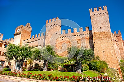 Gradara fortified village walls - Pesaro Marche Italian landmark Stock Photo