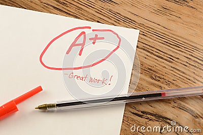 Graded School Paper Stock Photo