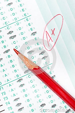 Graded test form Stock Photo