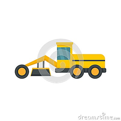 Grader machine building icon flat isolated vector Vector Illustration