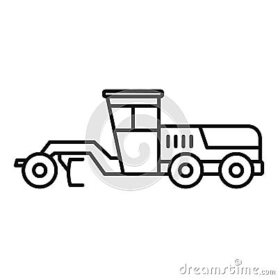 Grader machine building icon, outline style Vector Illustration