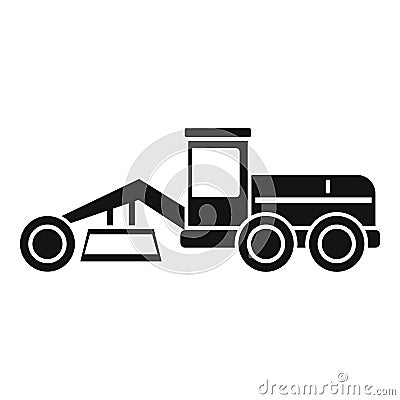 Grader machine building icon, simple style Vector Illustration