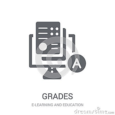 Grades icon. Trendy Grades logo concept on white background from Vector Illustration