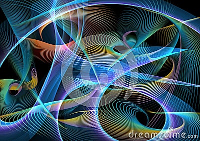 Gradient abstract backdrop with neon lines Stock Photo