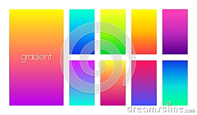 Gradient abstract vector backgrounds. Minimal colorful vertical backdrops for banners, wallpapers Vector Illustration