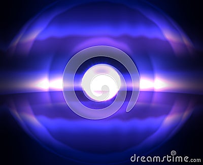 Gradient art. Mystique night cosmic space with cold sun star. Blue background for printing and web. Stock Photo