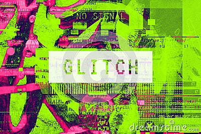 Gradient background with glitch effect, universal pattern Stock Photo