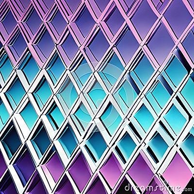 A gradient of blue and purple triangles arranged in a diamond pattern3, Generative AI Stock Photo