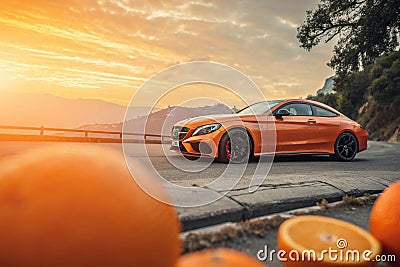 Gradient blur abstract color Orange gradient vector Gradient mesh blur background illustration Stock Photo