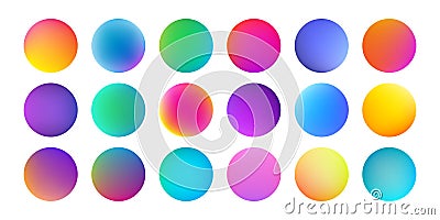 Gradient color circles watercolor holographic texture. Vector abstract liquid fluid paint color splash pattern background Vector Illustration