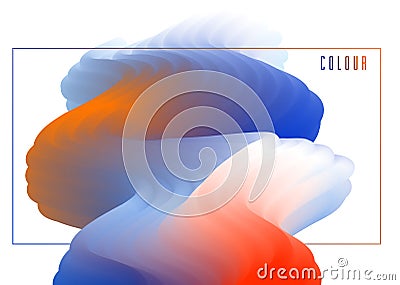 Gradient color 3D fluid shape vector abstract background, dynamic dimensional design element Vector Illustration