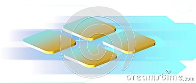 Gradient color 3d square thumb with empty space to attach information . Concept for business and technology Stock Photo