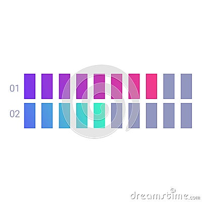 Data driven chart showing market trend analysis with gradient color scheme Vector Illustration