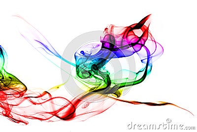Gradient Colored fume shape on white background Stock Photo