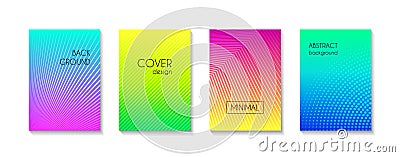 Gradient colorful minimal vector backgrounds. Abstract striped bright covers, banners, flyers backdrops Vector Illustration