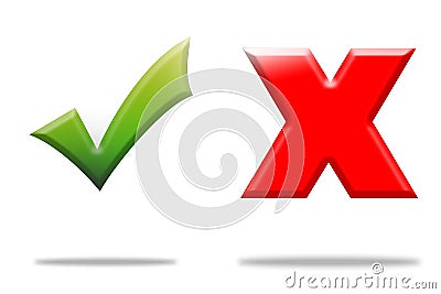 Gradient 3D Correct incorrect Vector Logo Stock Photo