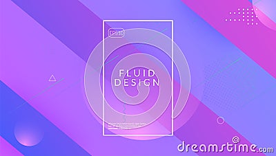 Gradient Design. 3d Dynamic Layout. Tech Landing Page. Modern Jo Vector Illustration