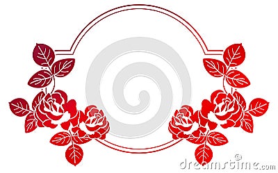 Gradient frame with roses. Raster clip art. Stock Photo