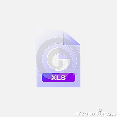 Gradient glass morphism excel icon design vector Vector Illustration