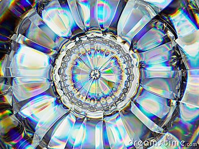 Gradient glass structure extreme closeup and kaleidoscope Cartoon Illustration