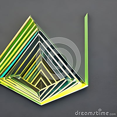 A gradient of green and yellow triangles arranged in a diamond pattern5, Generative AI Stock Photo