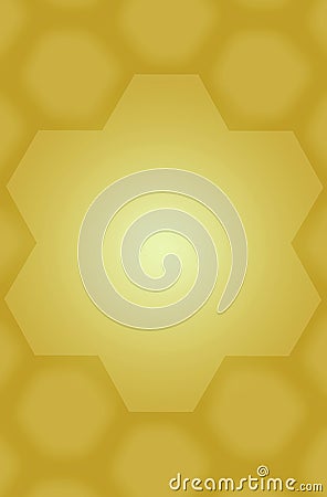 Gradient illuminating yellow hexagon pattern frame Stock Photo