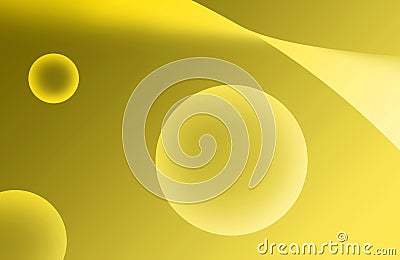 Gradient Illuminating Yellow 3D Various Sized Spheres for Abstract Background Stock Photo
