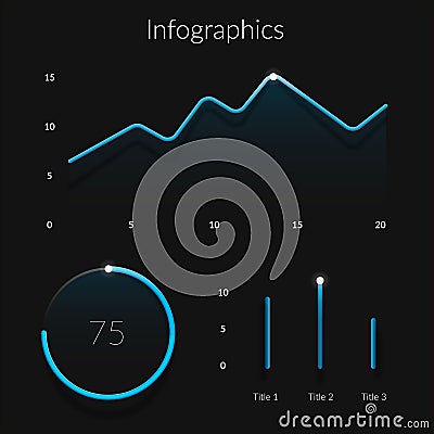 Gradient infographics elements template with realistic shadows and lights. Can be used for workflow layout, diagram Vector Illustration