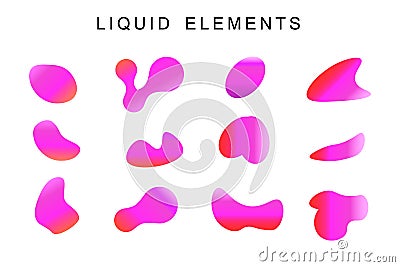 Gradient iridescent shapes. Set Vector Illustration