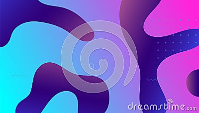 Gradient Layout. Hipster Shapes. Cool Dynamic Banner. Tech Multi Vector Illustration
