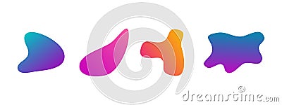 Gradient liquid blob shapes Vector Illustration
