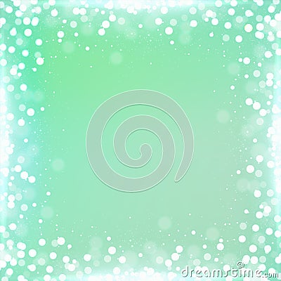Gradient mint green square background with bokeh border Vector Illustration